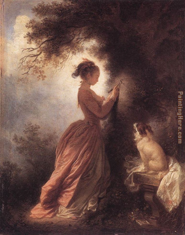 The Souvenir painting - Jean-Honore Fragonard The Souvenir art painting